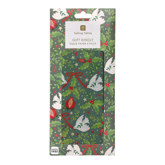 Folklore Green Christmas Tissue Paper | 4 Sheets |