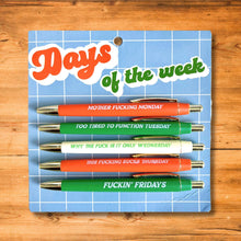 Load image into Gallery viewer, Days Of The Week Pen Set (funny gift, stocking stuffer)
