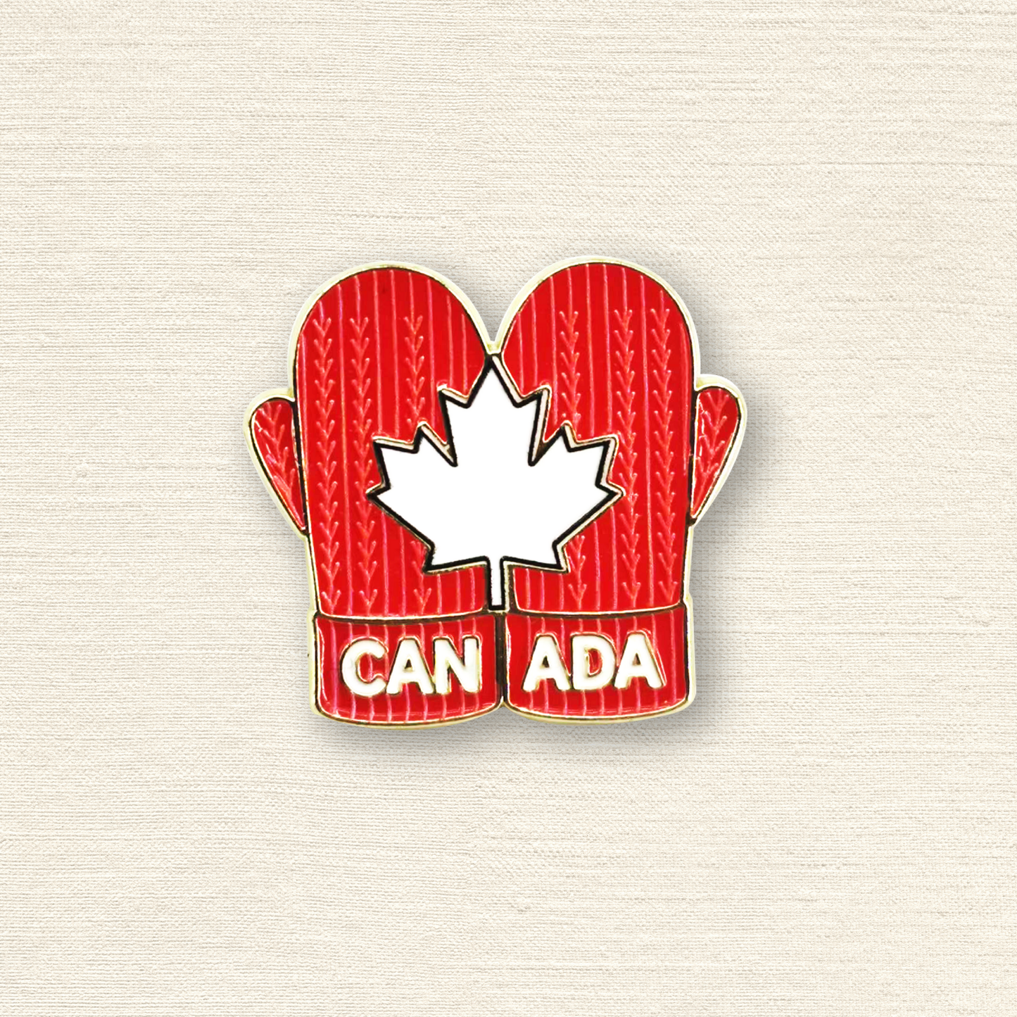 Canadian Red Mittens Enamel Pin - Maple Leaf Winter Souvenir Gift Lapel Pins