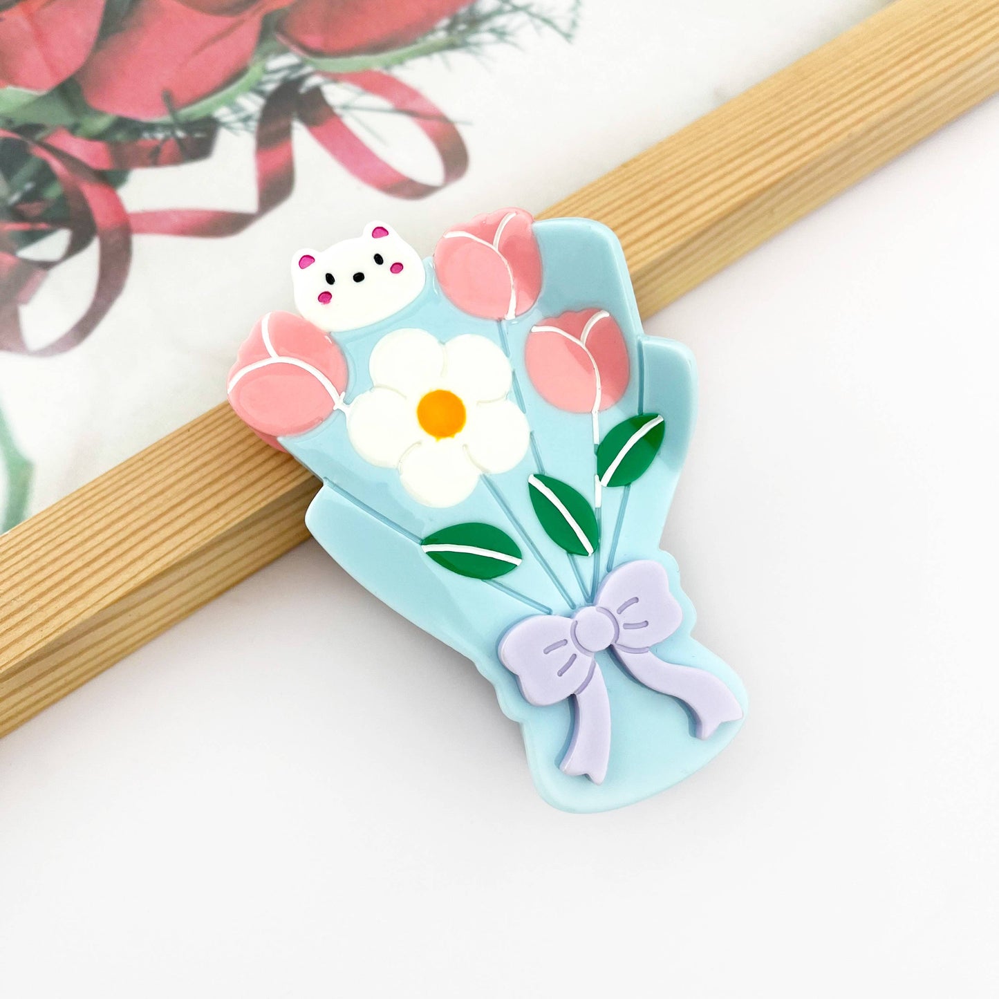 Tulip Bouquet Hair Clip, Valentine's Day Hair Clip