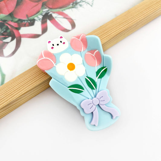 Tulip Bouquet Hair Clip, Valentine's Day Hair Clip