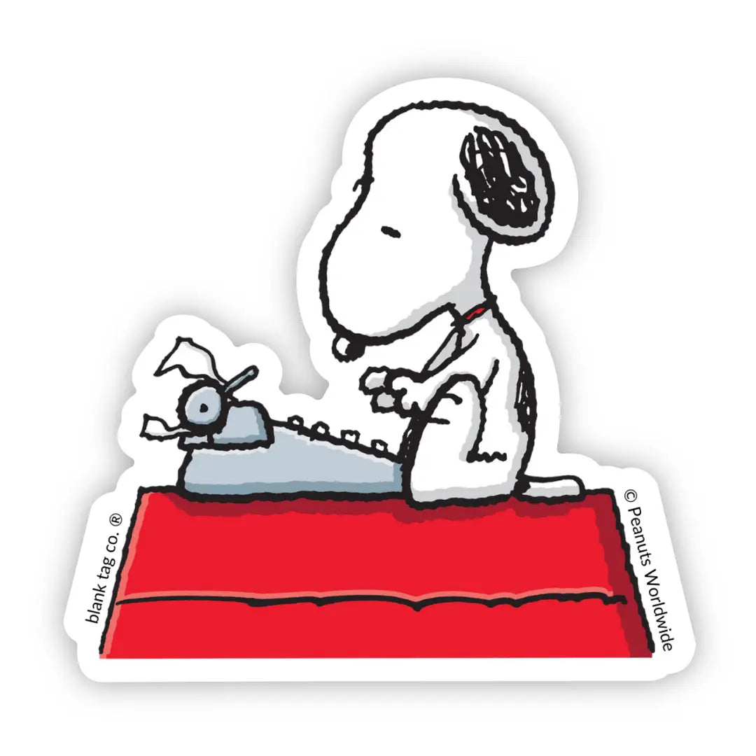 Peanuts® Waterproof Sticker - Typing Snoopy
