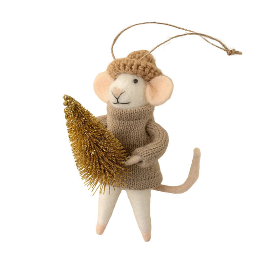 Felt Mice Ornament: Cozy Cole Mouse Holiday Ornament