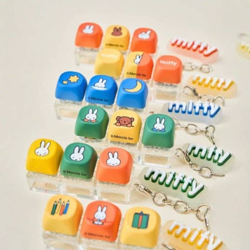Miffy Mini Keyboard Keycap Clicker Keychain Blind Box