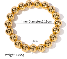 Load image into Gallery viewer, Gold Beads Bracelets- Bigger-14K Gold Steel Stretch
