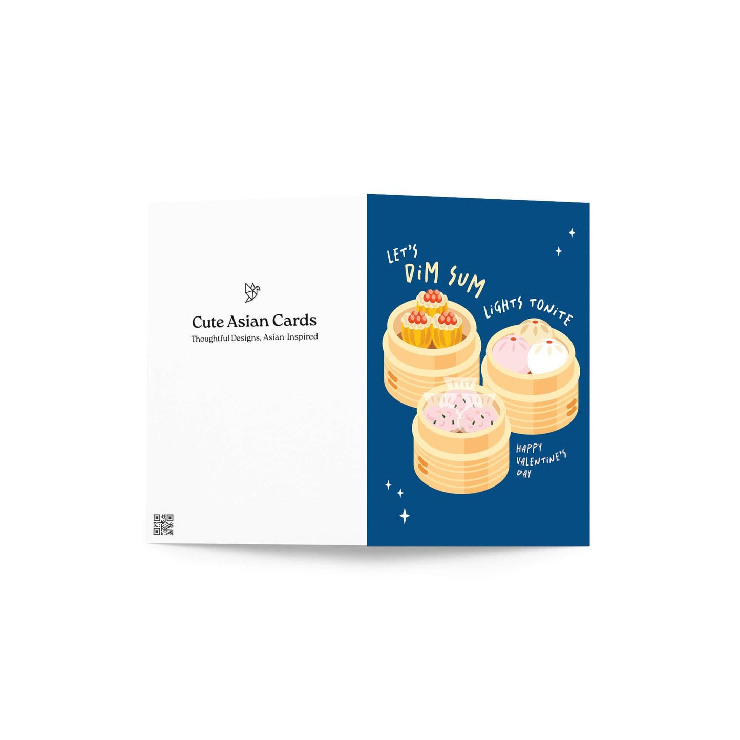 Dim Sum Lights Valentine's Day Card | Funny Steamer Trio