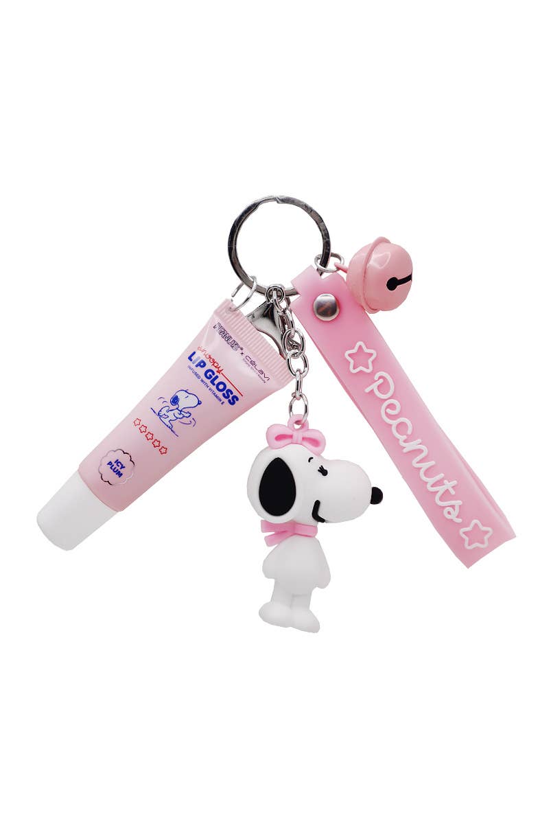 Celavi P46016 Peanuts Snoopy Lip Gloss & Keychain Charms