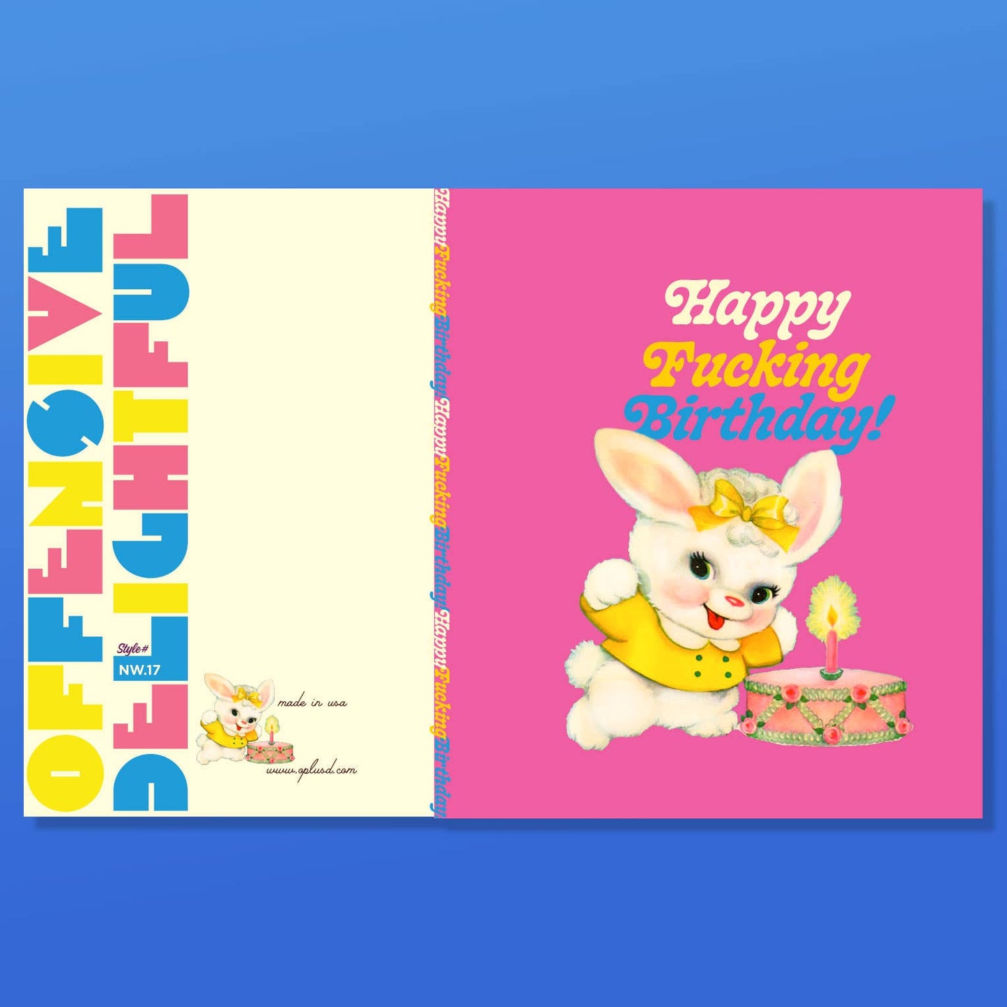 PINK BUNNY! birthday card