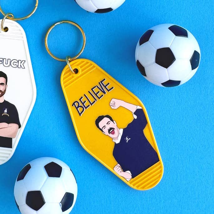 Ted Lasso Believe Motel Keychain