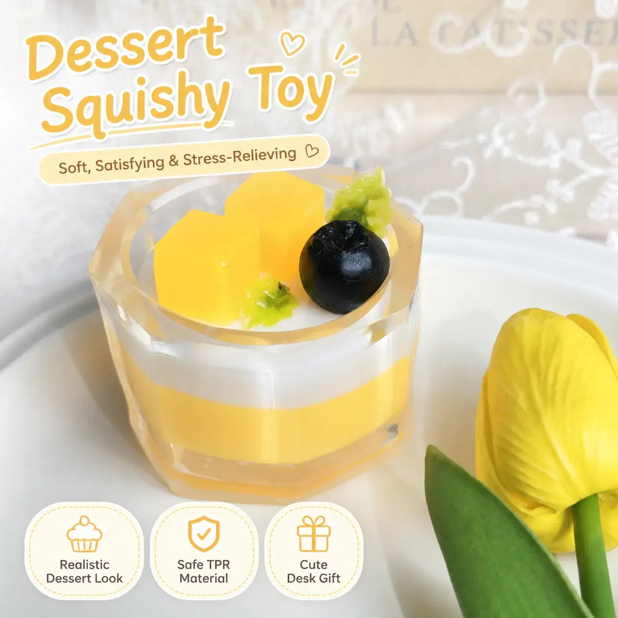 Mango Milk Tea Squishy Stress Relief Toy