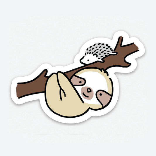 White Hanging with Sloth Sticker