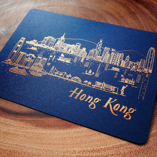 Hotfoil Travel Postcard : Hong Kong Skyline (Night)