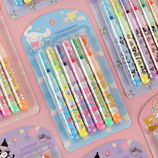 Sanrio Star Shape Highlighter with Spangle Cap 6PCS set