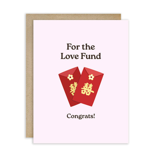 Love Fund Asian Wedding Cards | Cute Red Envelope Hong Bao Couple