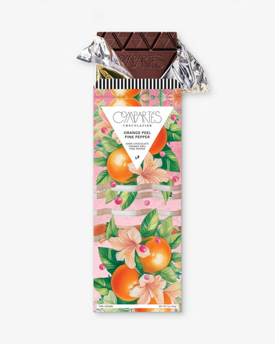 *NEW* ORANGE Peel Pink PEPPER Dark Chocolate Bar - Vegan - Front & Company: Gift Store