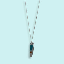 Load image into Gallery viewer, Turquoise and Wood Knife Necklace: 32 Inch
