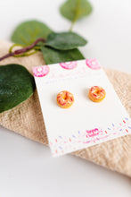 Load image into Gallery viewer, Pink Donut Clay Stud Earrings | Foodie Gift Dessert Gift
