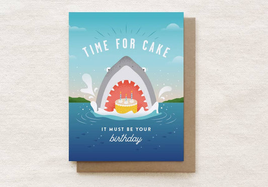 Time for Cake - Shark Birthday Card