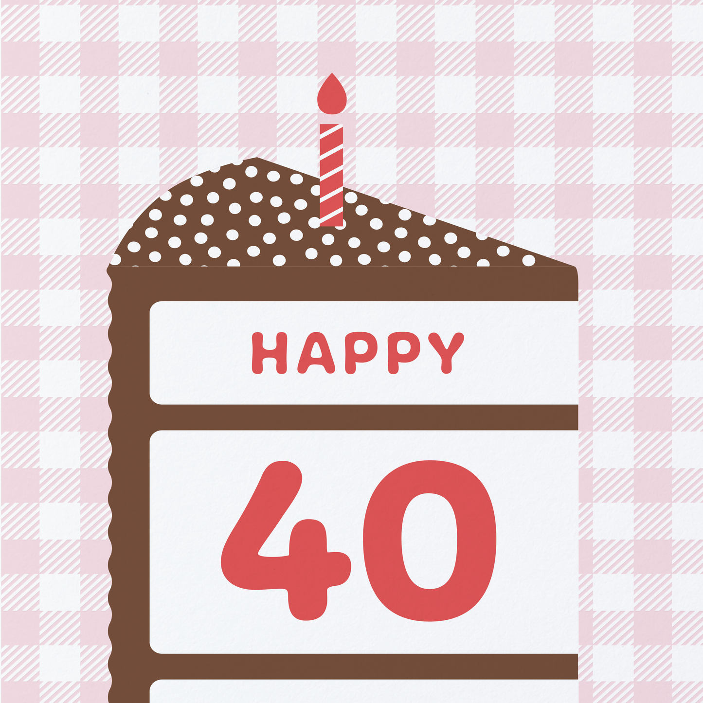Happy 40 Cake Birthday Card