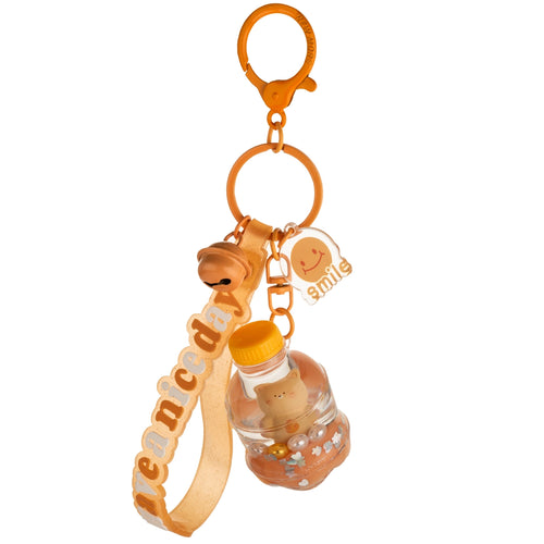 Soda Bottle Liquid Effect Sensory Keychain | Orange Bear - Front & Company: Gift Store