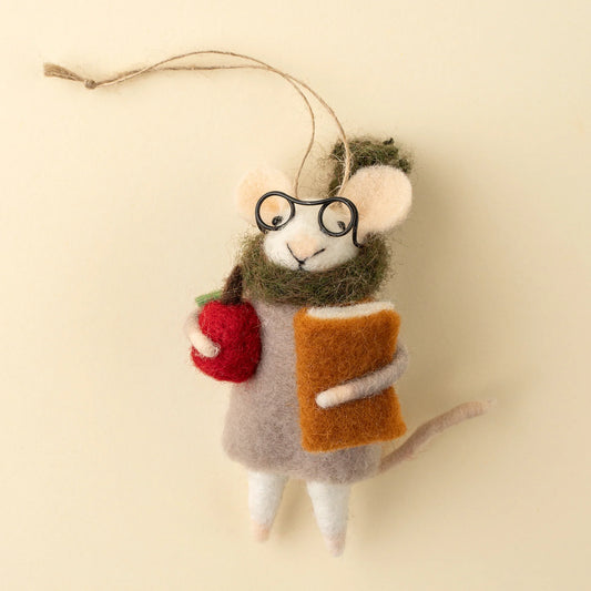 Felt Mice Ornament: Teacher Tilda Mouse Holiday Ornament
