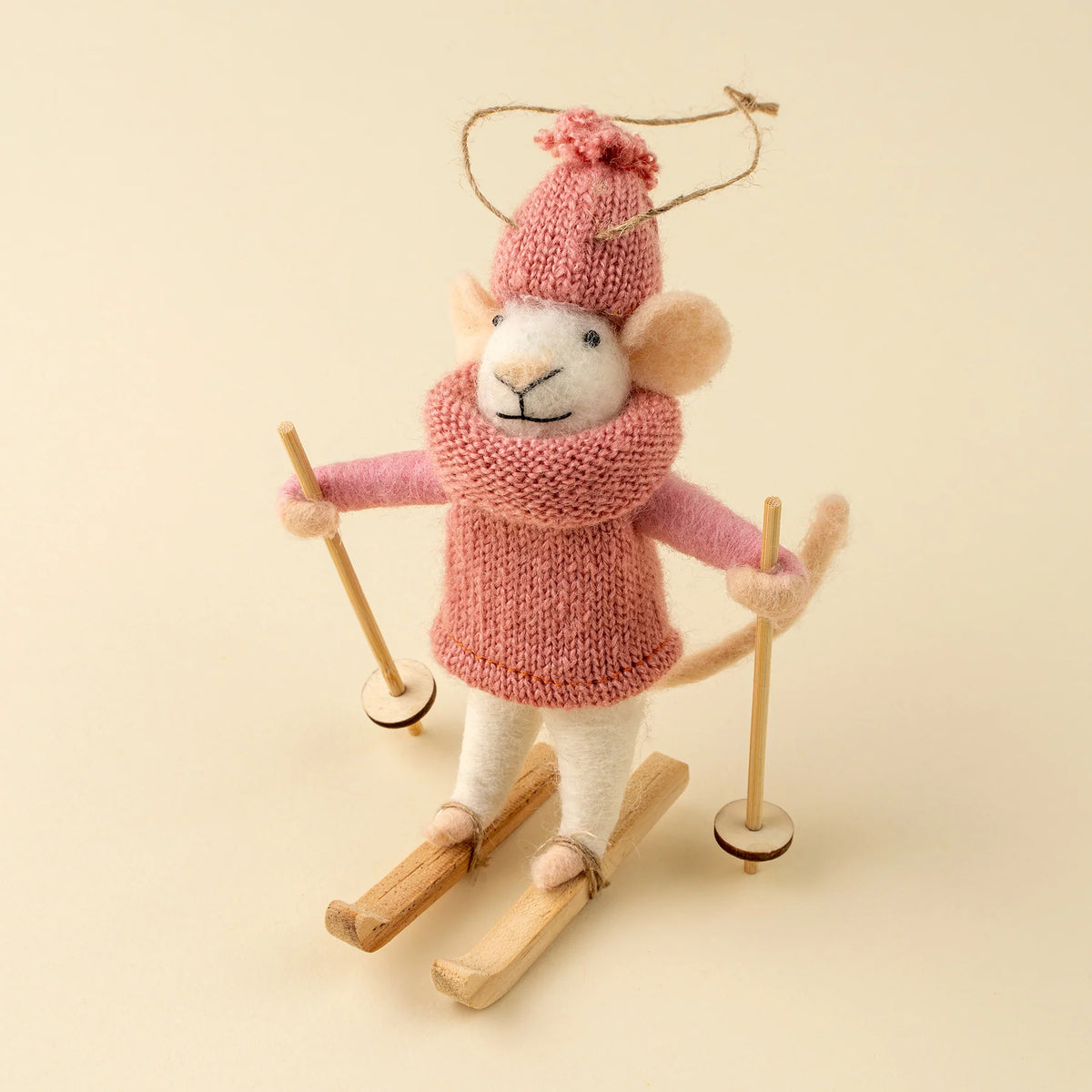 Felt Mice Ornament: Powder Penny Mouse Holiday Ornament