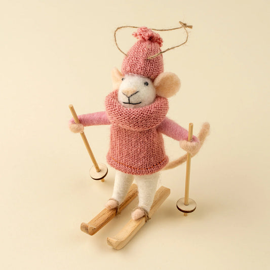 Felt Mice Ornament: Powder Penny Mouse Holiday Ornament