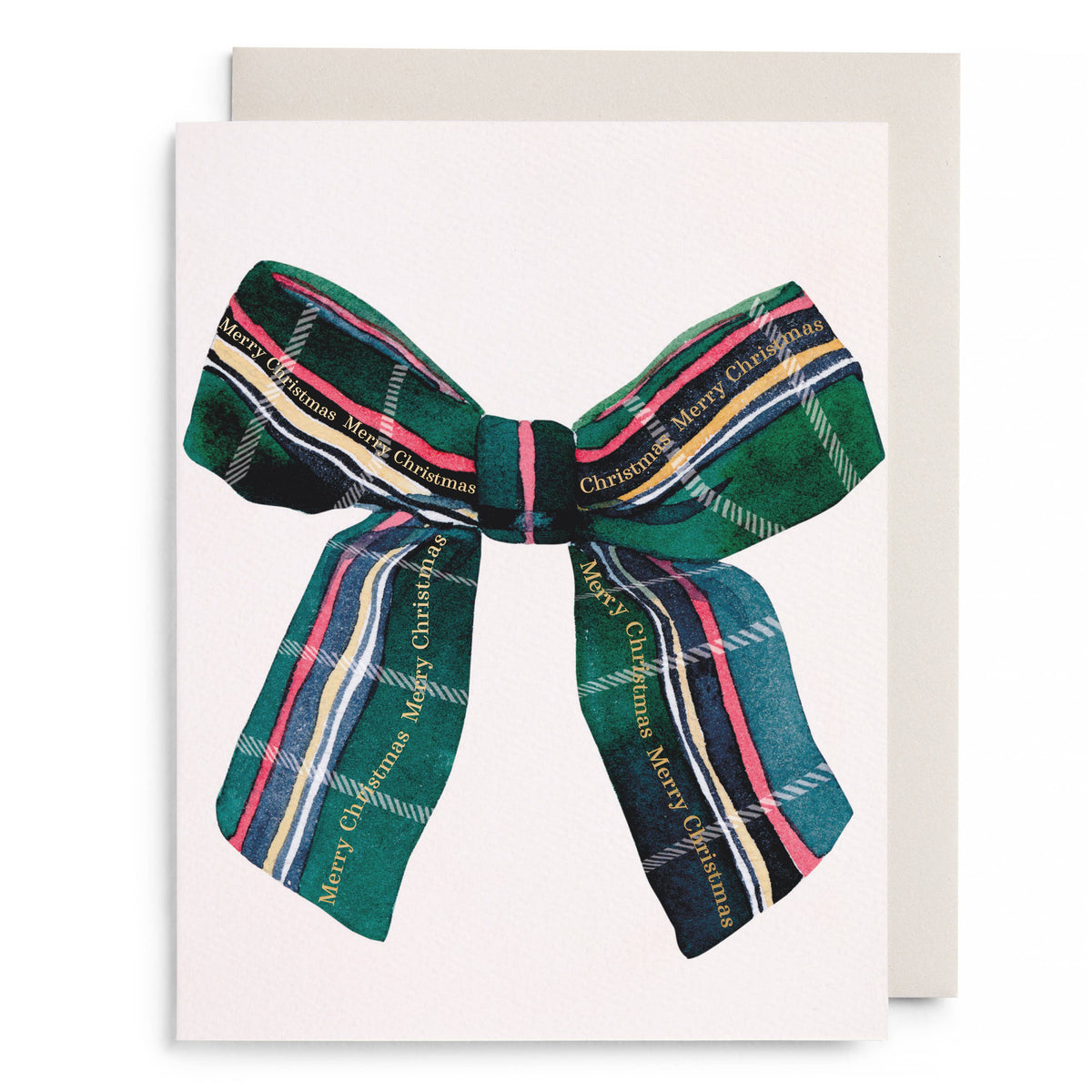 Christmas Plaid Bow Boxed Card Set, Set of 6