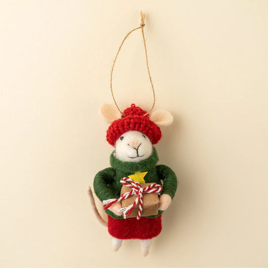 Felt Mice Ornament: Gifting Gloria Mouse Holiday Ornament