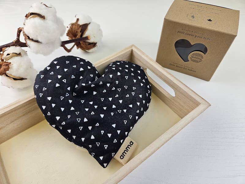 Heart comfort compress for babies in printed cotton