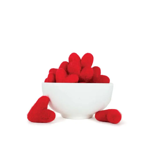 Felt Red Hearts