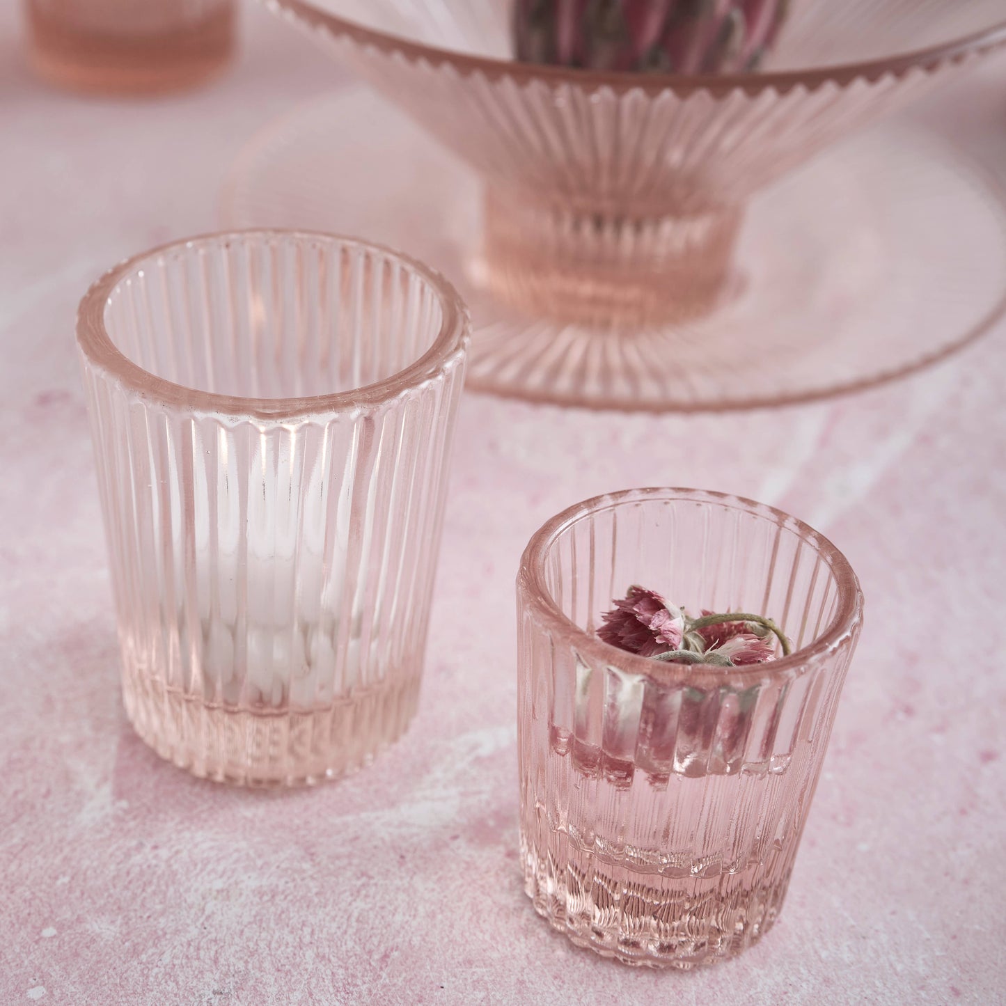 Pressed Pink Shot Glasses