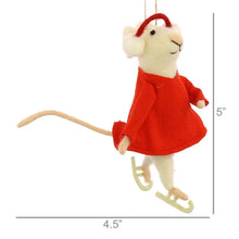Load image into Gallery viewer, Felt Mouse Ornament - Figure Skating Gal Mouse
