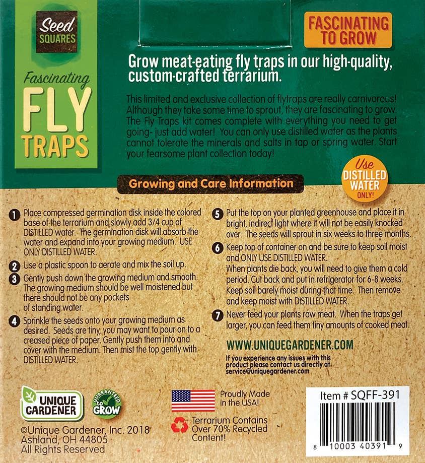 Fascinating Flytraps Seed Square Terrarium