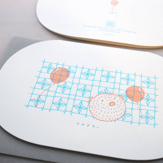 Letterpress window flower card : oops