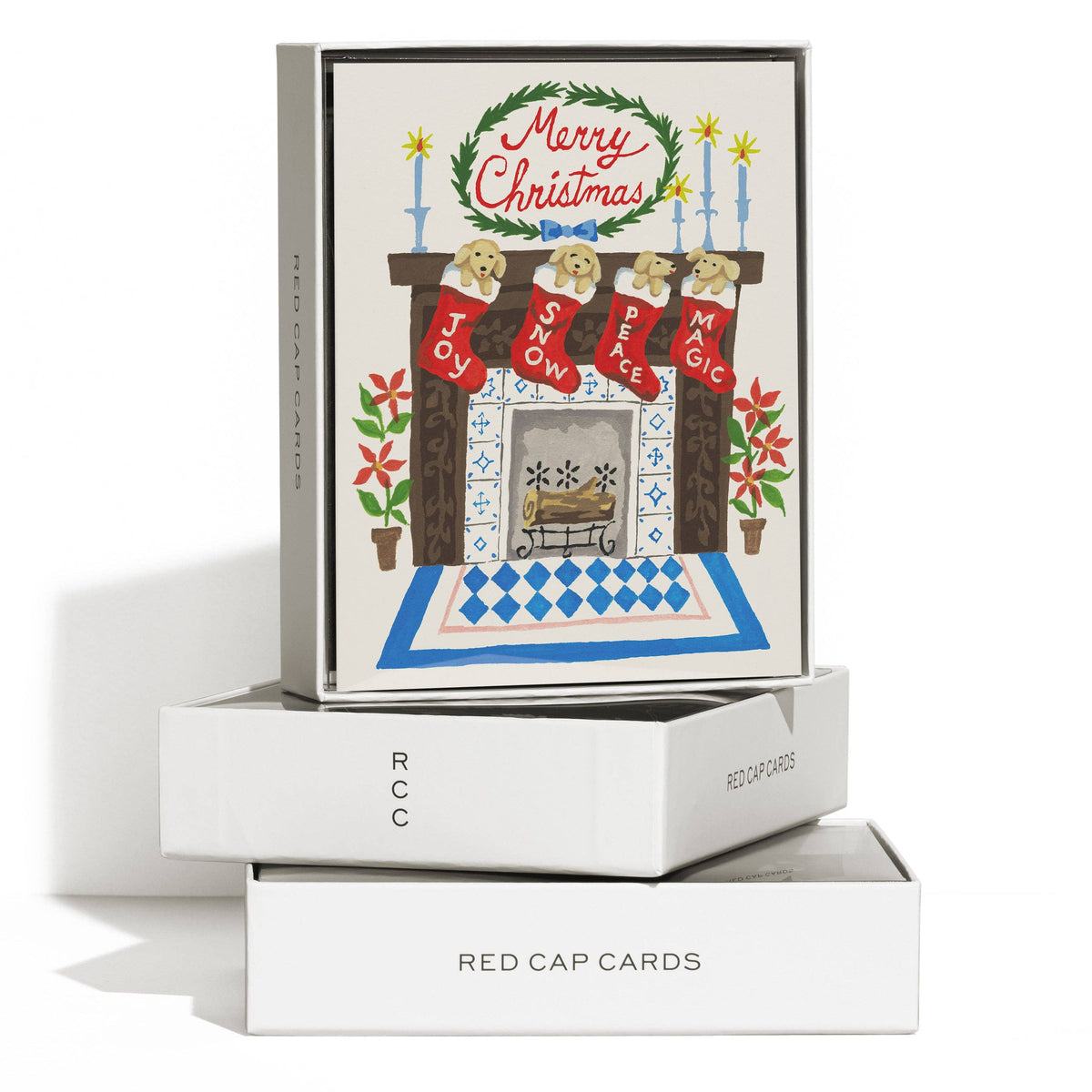 Fireplace Puppies greeting card