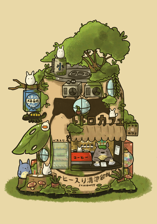Totoro Cafe Postcard
