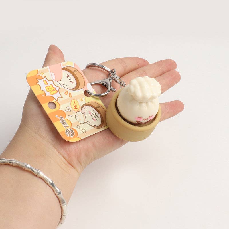Steamed Bun Squishy Keychain Clicker