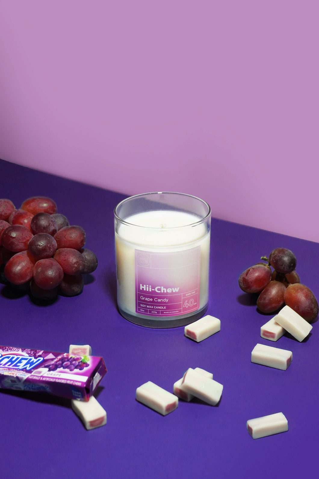 Hii-Chew Grape Candy Soy Wax Candle