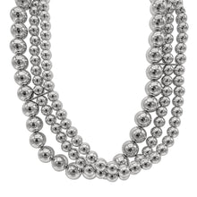 Load image into Gallery viewer, Triplet Layered Ball Necklace silver
