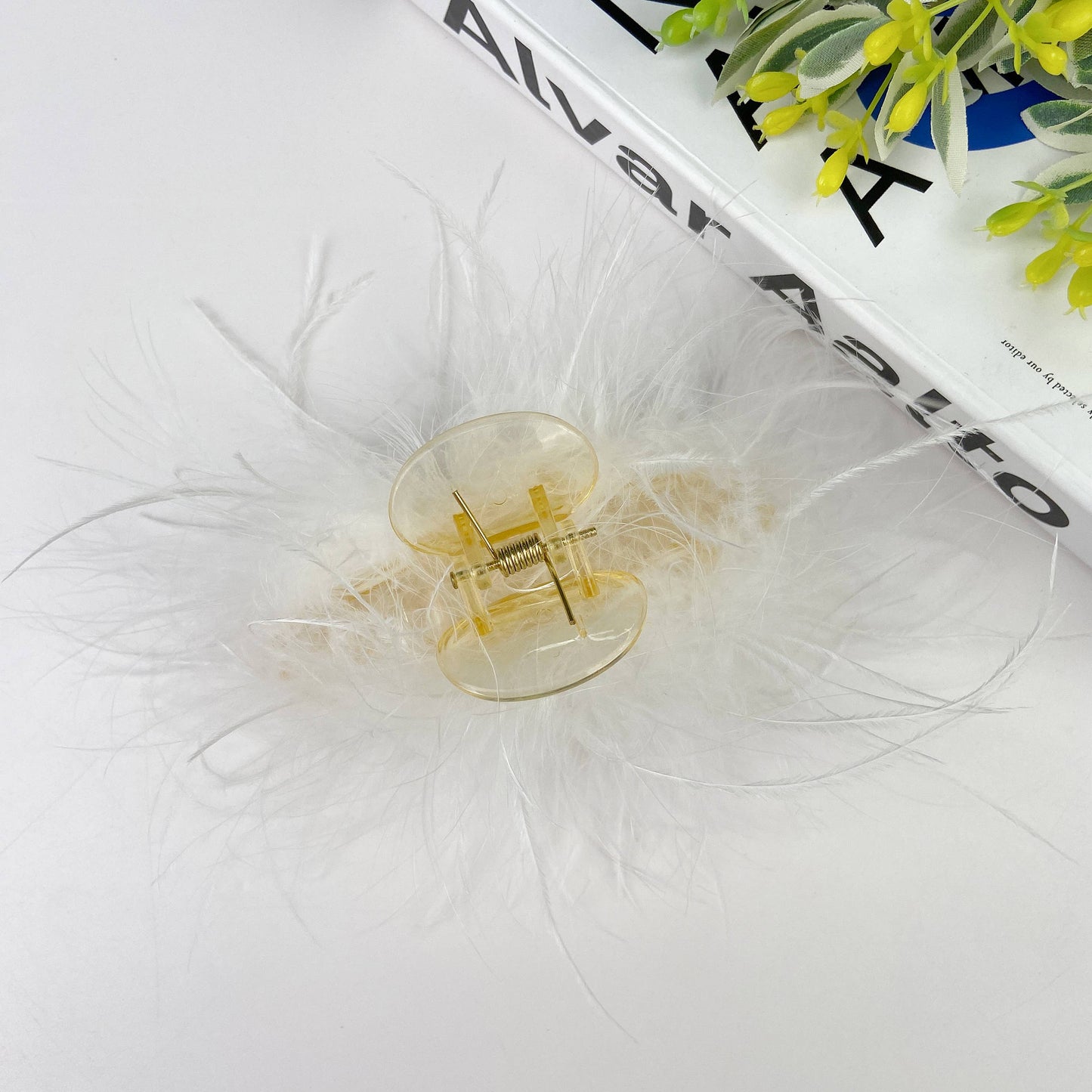 Elegant Ostrich Hair Clip