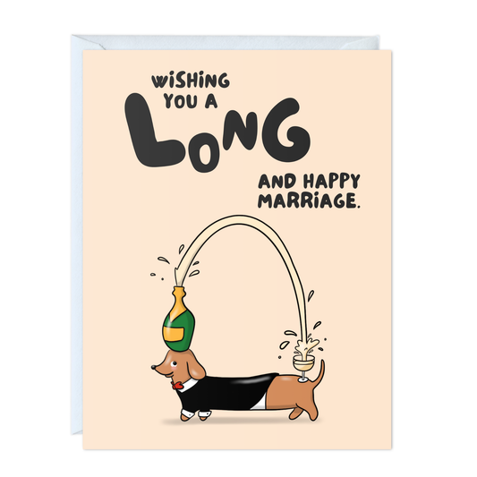 Dachshund Wedding Couples Engagement Card (Long Marriage)