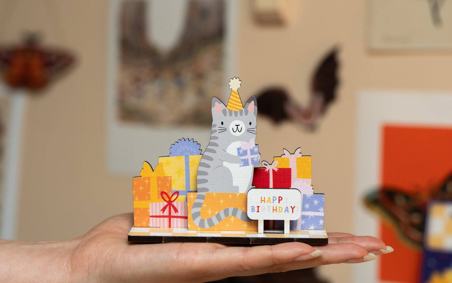 HAPPY BIRTHDAY CAT POP OUT CARD