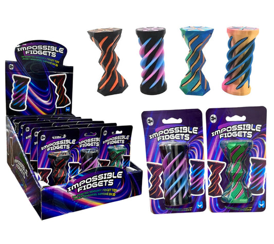 3D-Printed 3" Impossible Fidget Spiral - Assorted