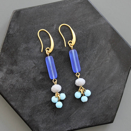 KYLE32 cobalt glass earrings