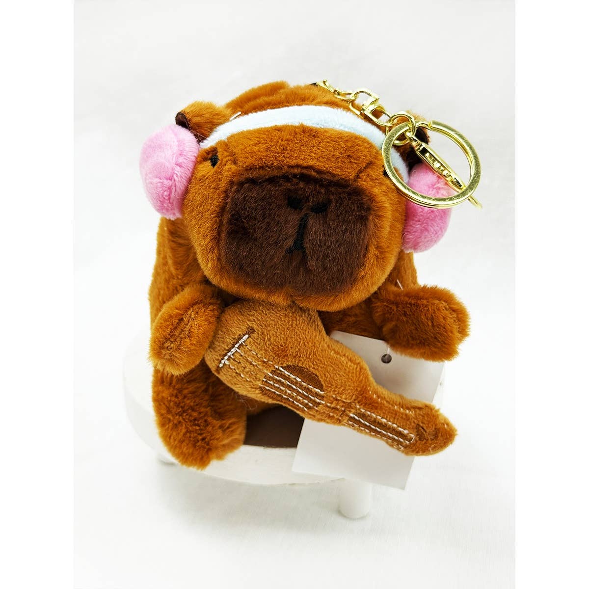 Cute Capybara Band Plush Key Chain