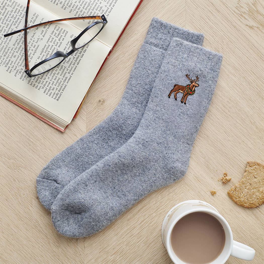 Reindeer Christmas Wool Socks