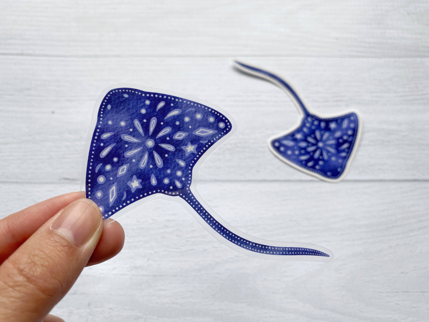 Manta Ray Clear Vinyl Sticker