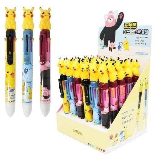 Pokemon Mascot 8-Color Ballpoint Pen Pikachu Topper