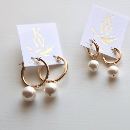 AUDREY PEARL HOOP EARRINGS - Front & Company: Gift Store